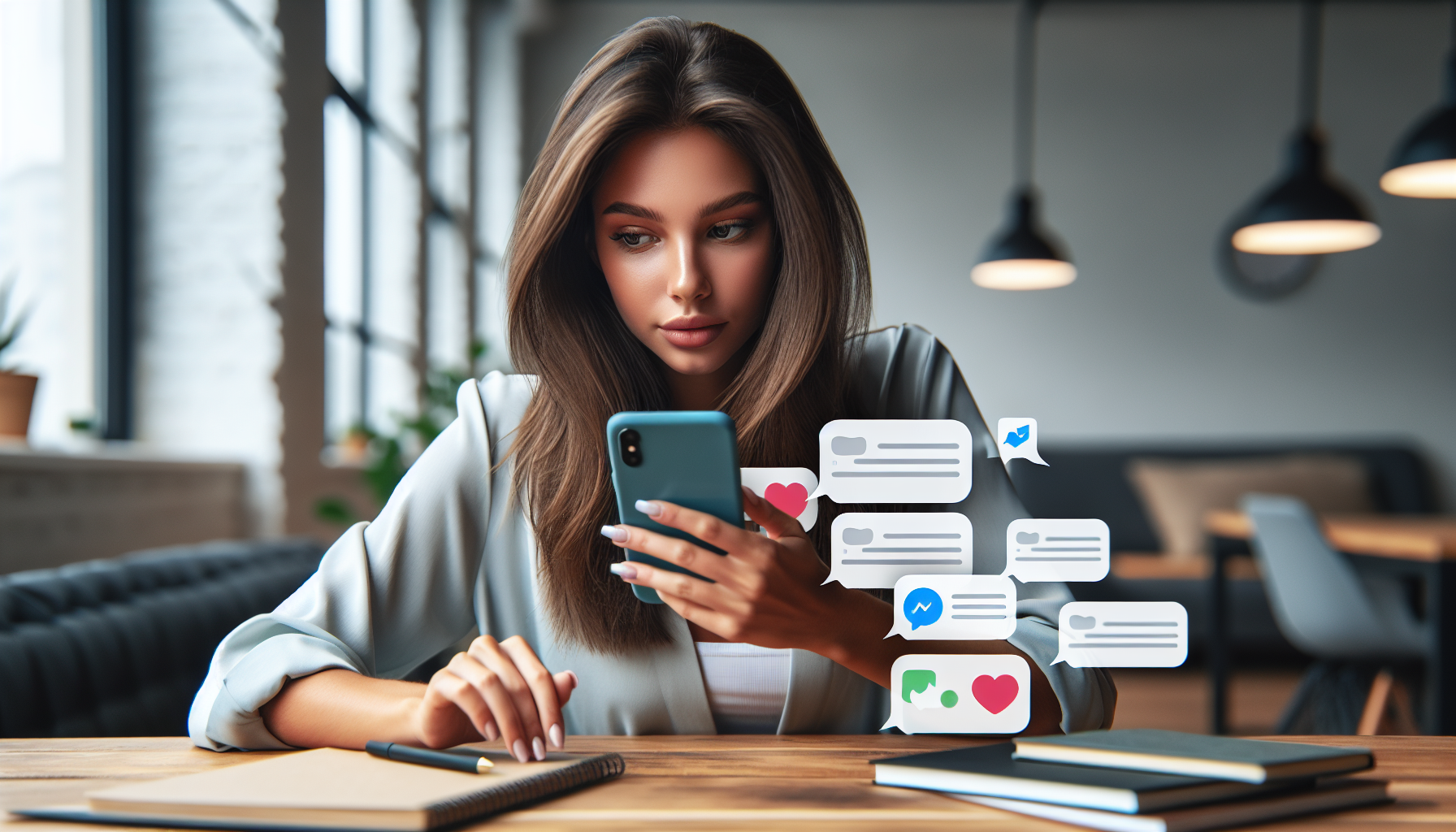 Attractive woman successfully using Tinder with AI assistance - Chat AI Tinder optimization and match strategies